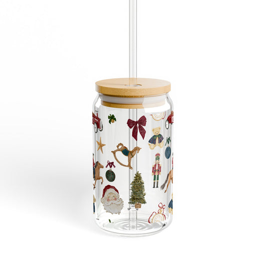 Festive Holiday Themed Clear Glass Tumbler Product