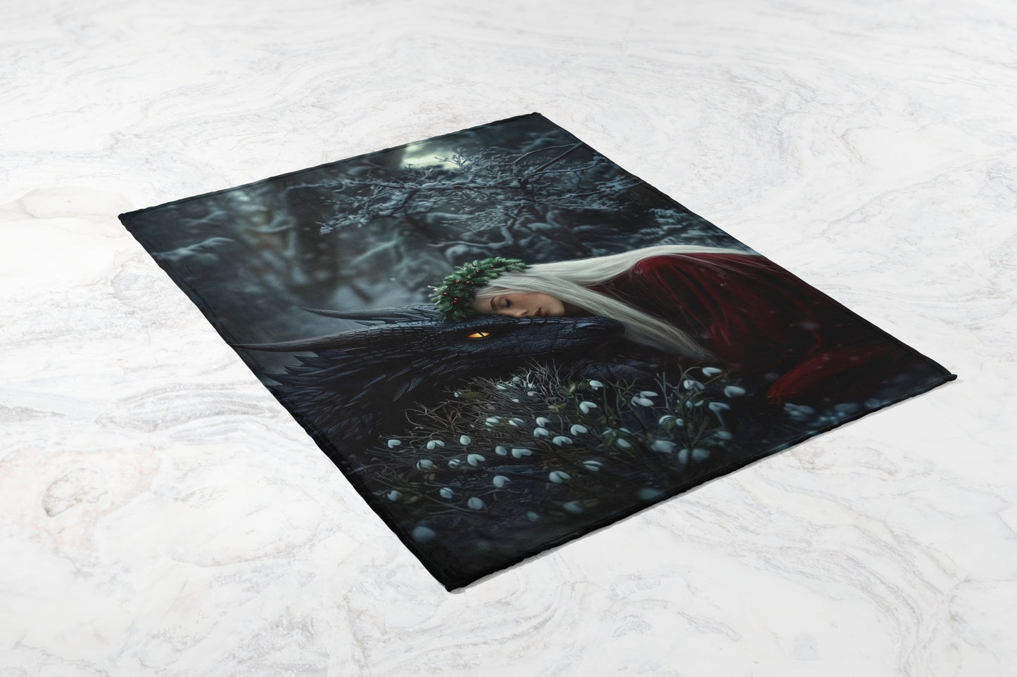 Enchanting Dragon And Lady Blanket