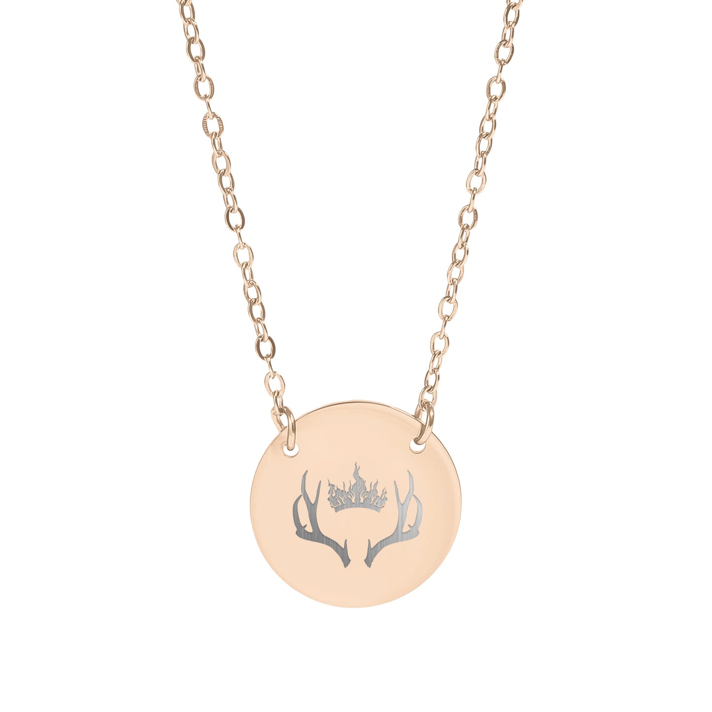 Elegant Antler Crown Pendant Necklace Fashion Accessory