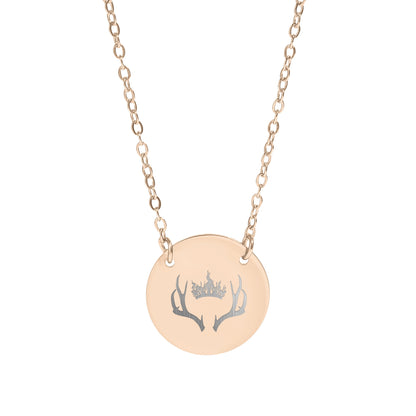 Elegant Antler Crown Pendant Necklace Fashion Accessory