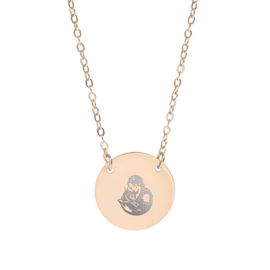 Custom Engraved Pendant Necklace with Chain