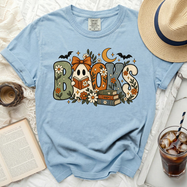 Spooky Ghost Reader Tee in Chambray