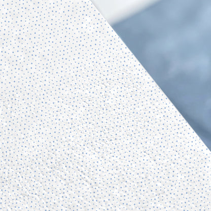 White and Blue Polka Dot Patterned Fabric Product