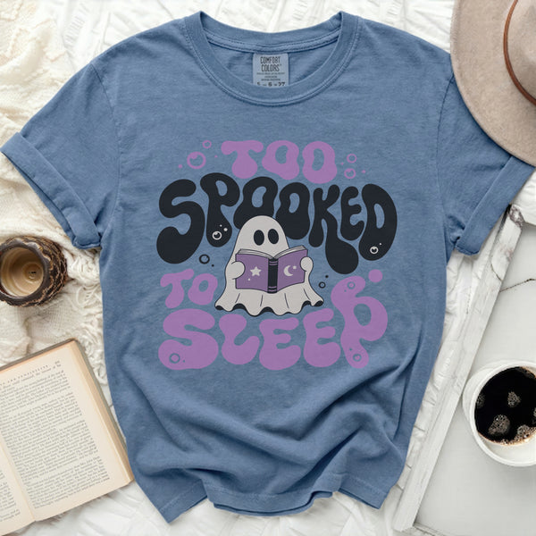 Too Spooked Tee in Blue Jean