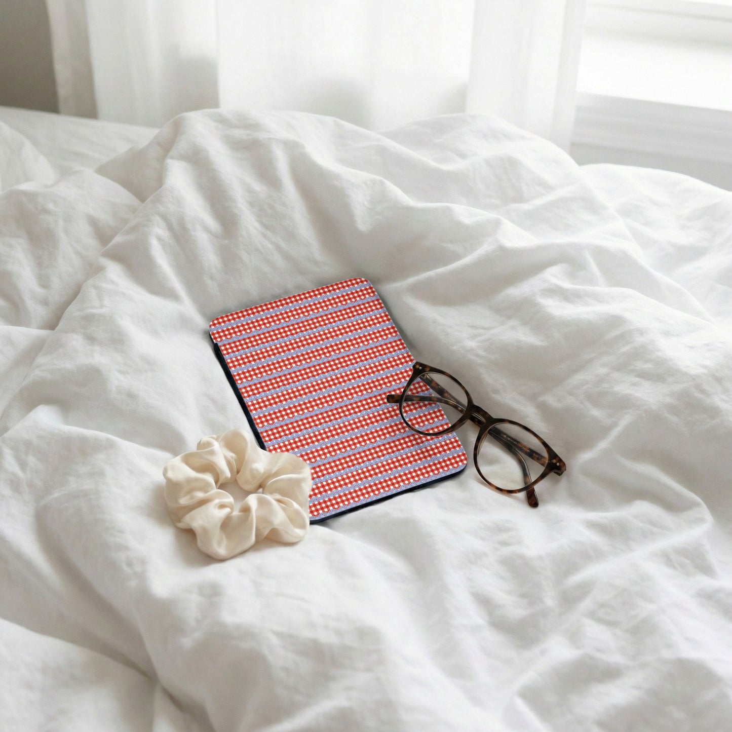 Red and White Striped Pattern iPad Case
