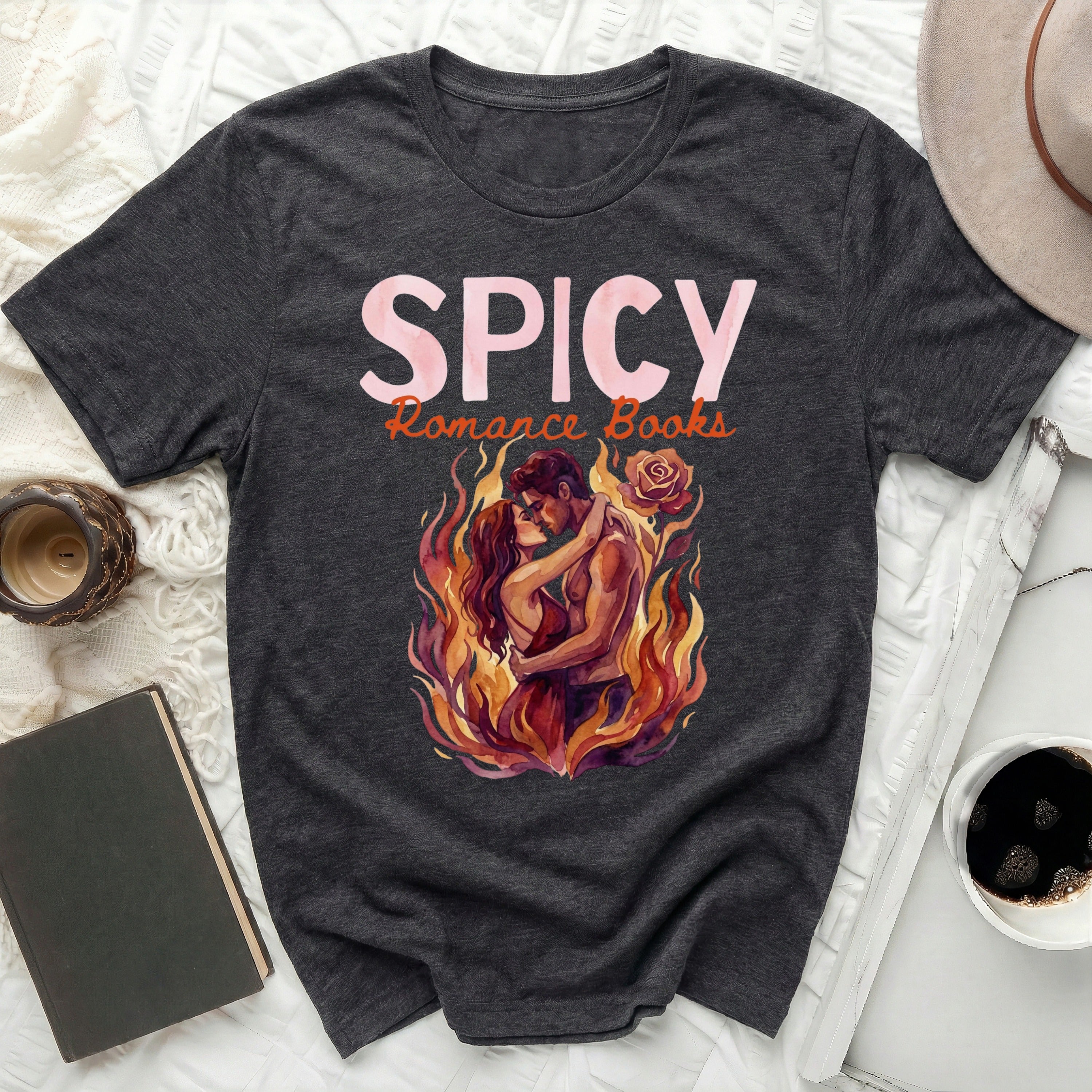 Spicy Romance Books Graphic T-Shirt for Readers