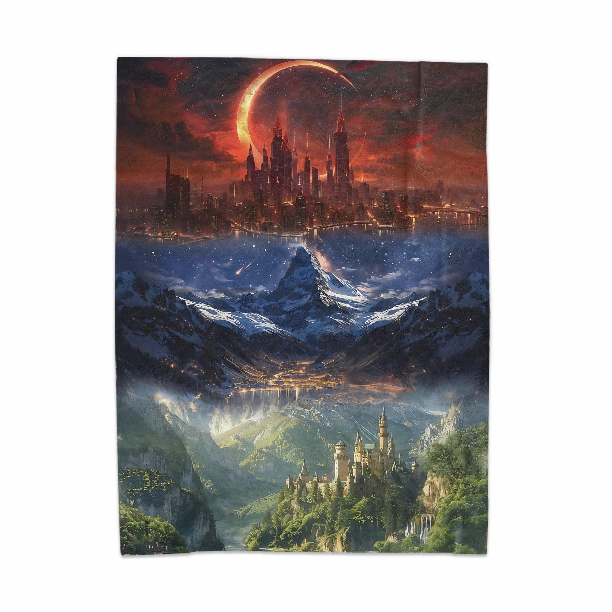 Enchanted Realm Fantasy Landscape Artwork Tapestry