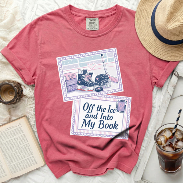 Off the Ice & Into My Book Next Chapter Tee in Crunchberry