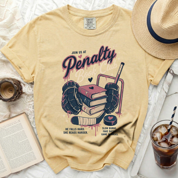 Penalty Book Club Hockey Tee in Butter