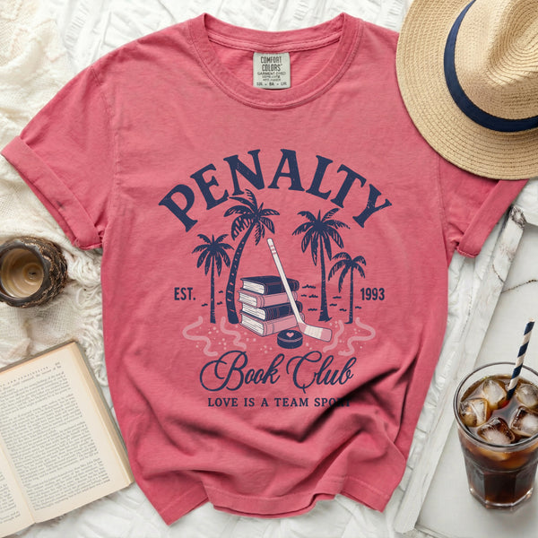 Penalty Book Club Hockey Love Tee in Crunchberry