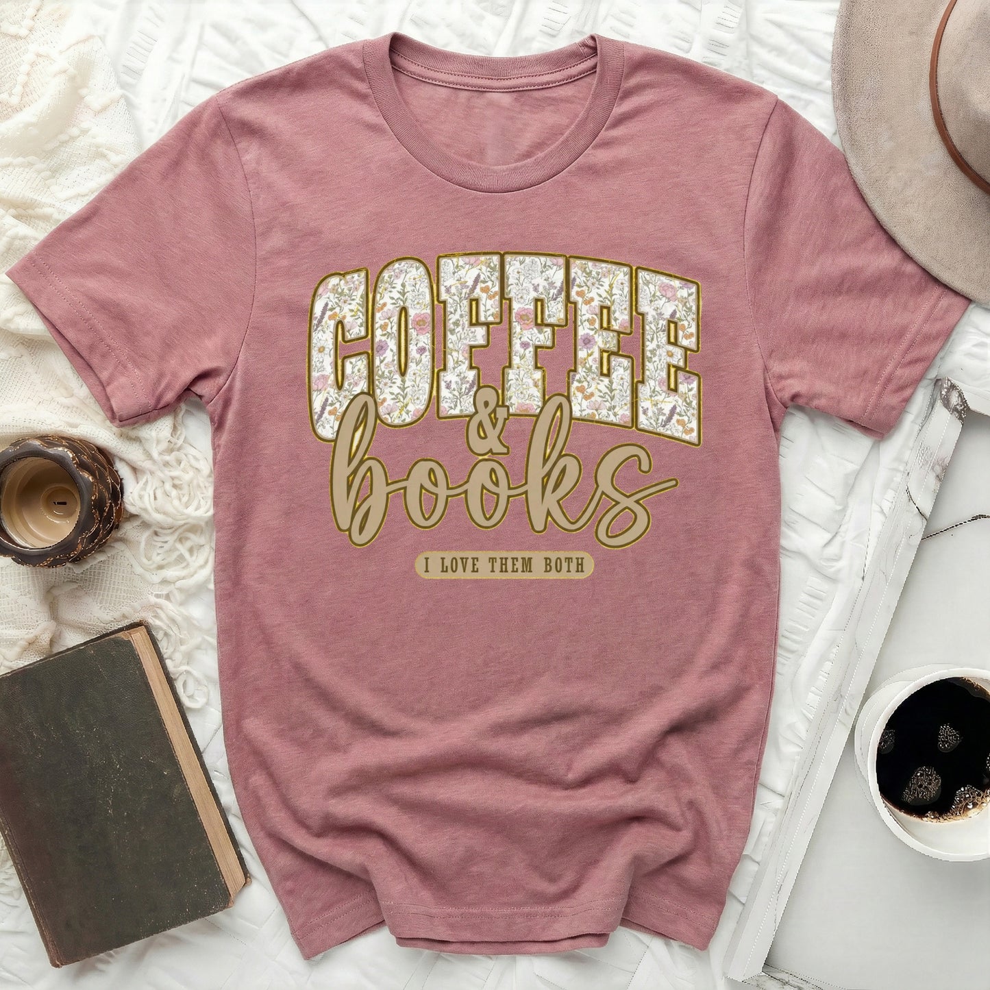 Coffee and Books I Love Them Both T-Shirt