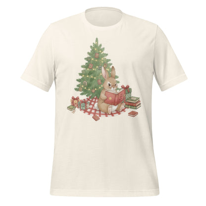 Vintage Christmas Bunny Reading Book T-Shirt