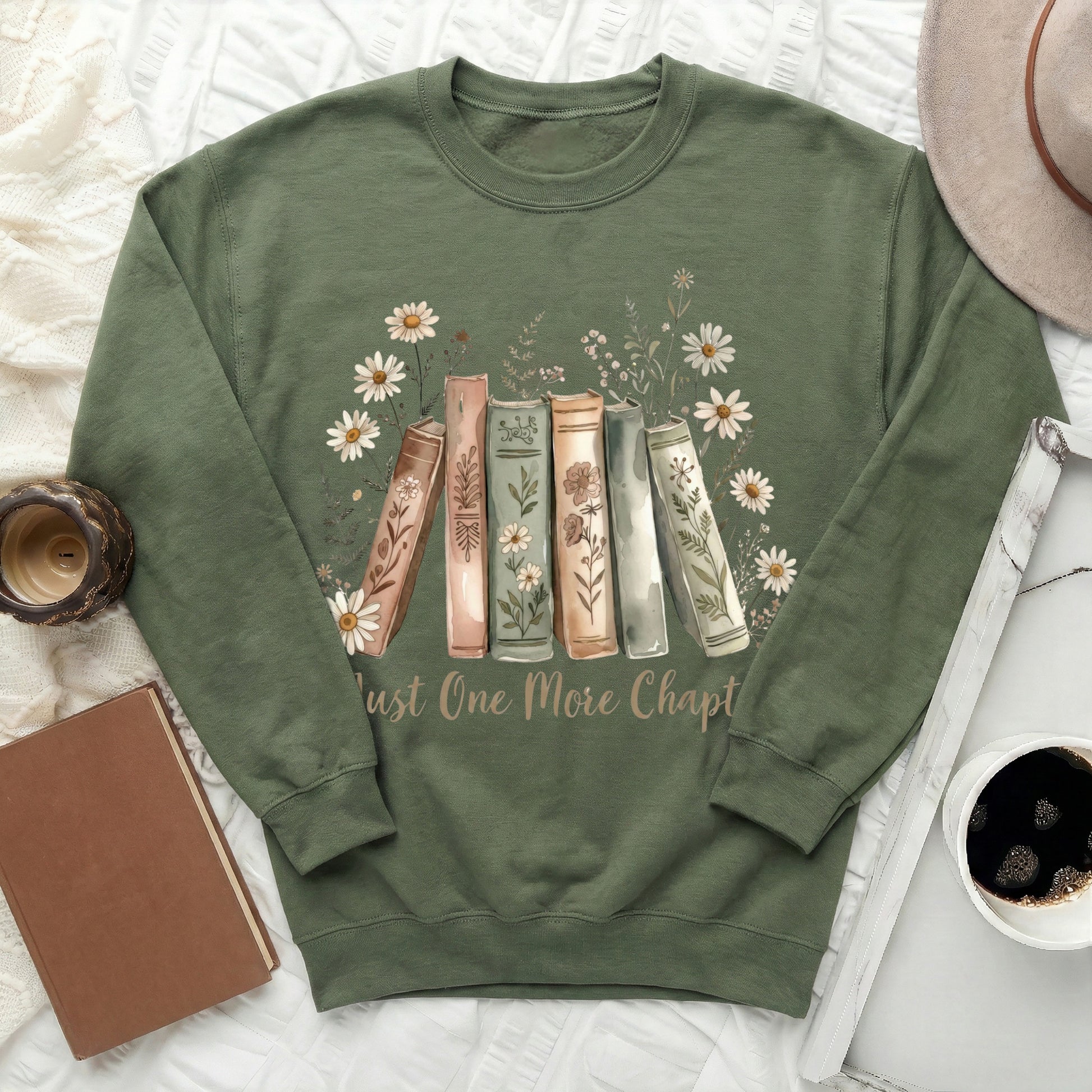 Just One More Chapter Books and Flowers Sweatshirt