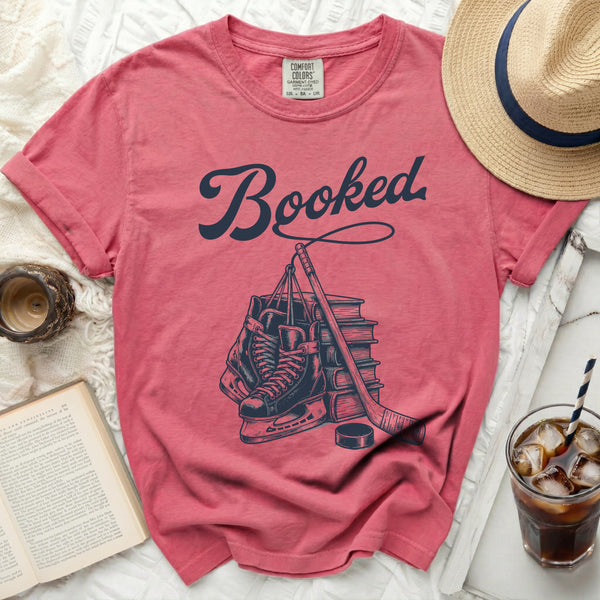Booked: Books & Blades Tee in Crunchberry