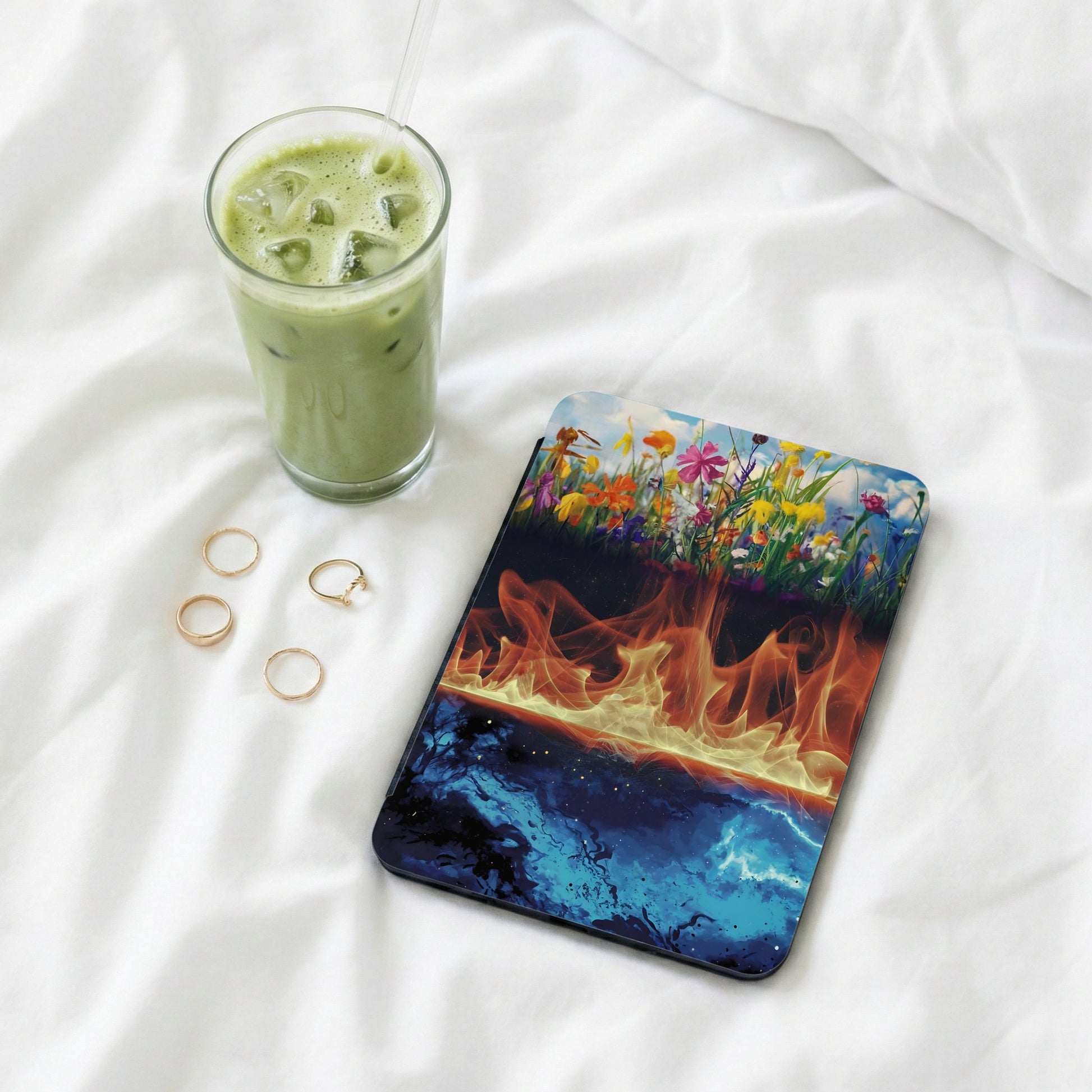 Colorful Flowers Fire Water Abstract Art Tablet Case product type
