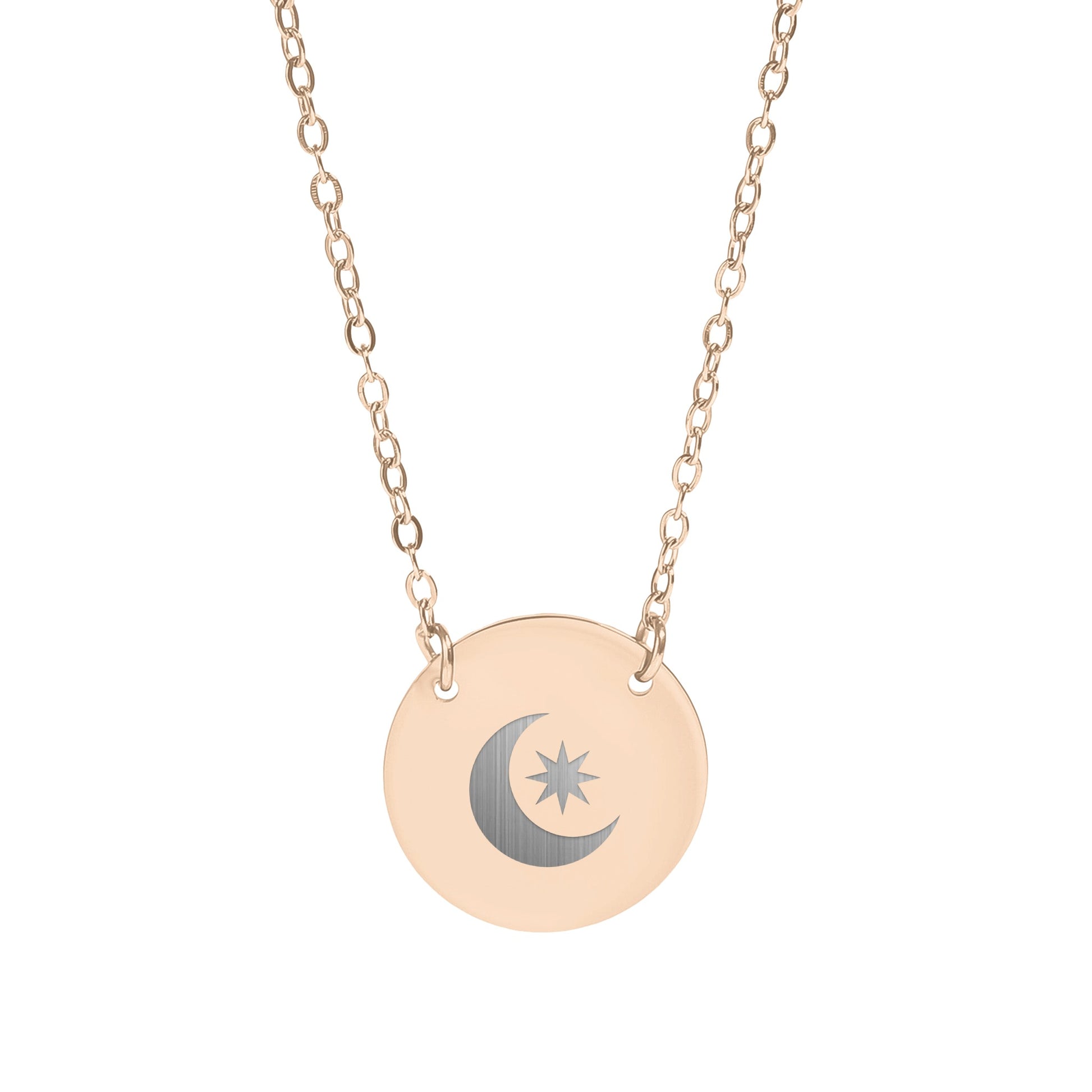 Crescent Moon and Star Charm Necklace