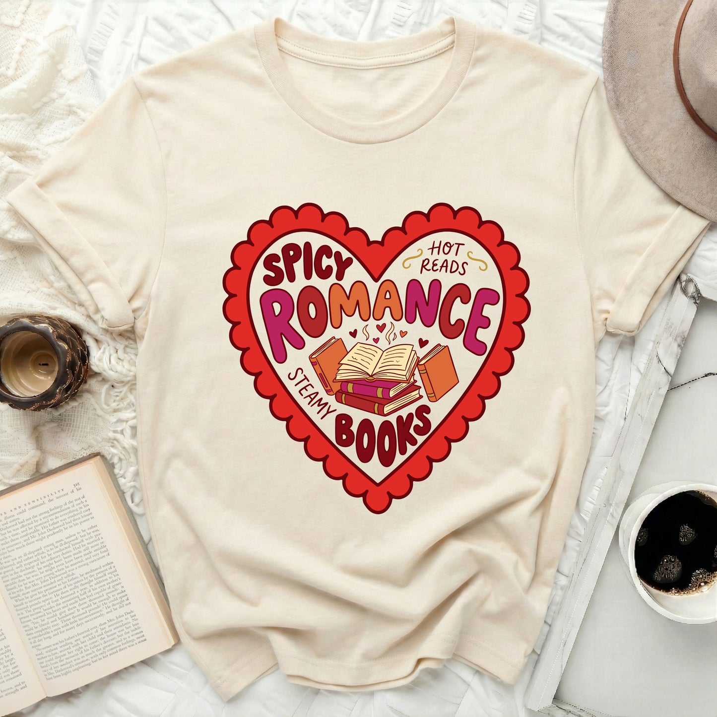 Spicy Romance Hot Reads Steamy Books T-Shirt product type