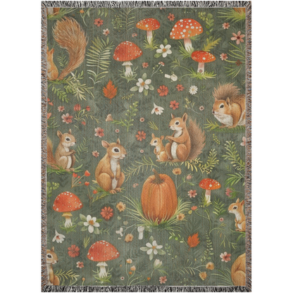 🍂 Woodland Creatures Throw Blanket