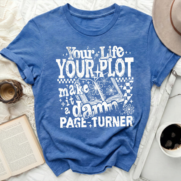 Your Life Your Plot Tee in Heather True Royal