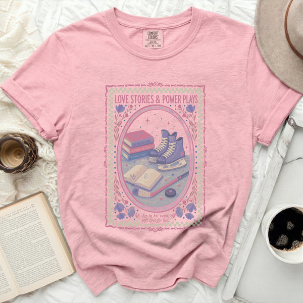 Love Stories & Power Plays Hockey Tee in Blossom