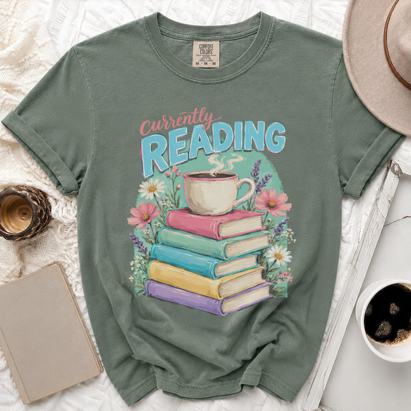Currently Reading Tee in Moss