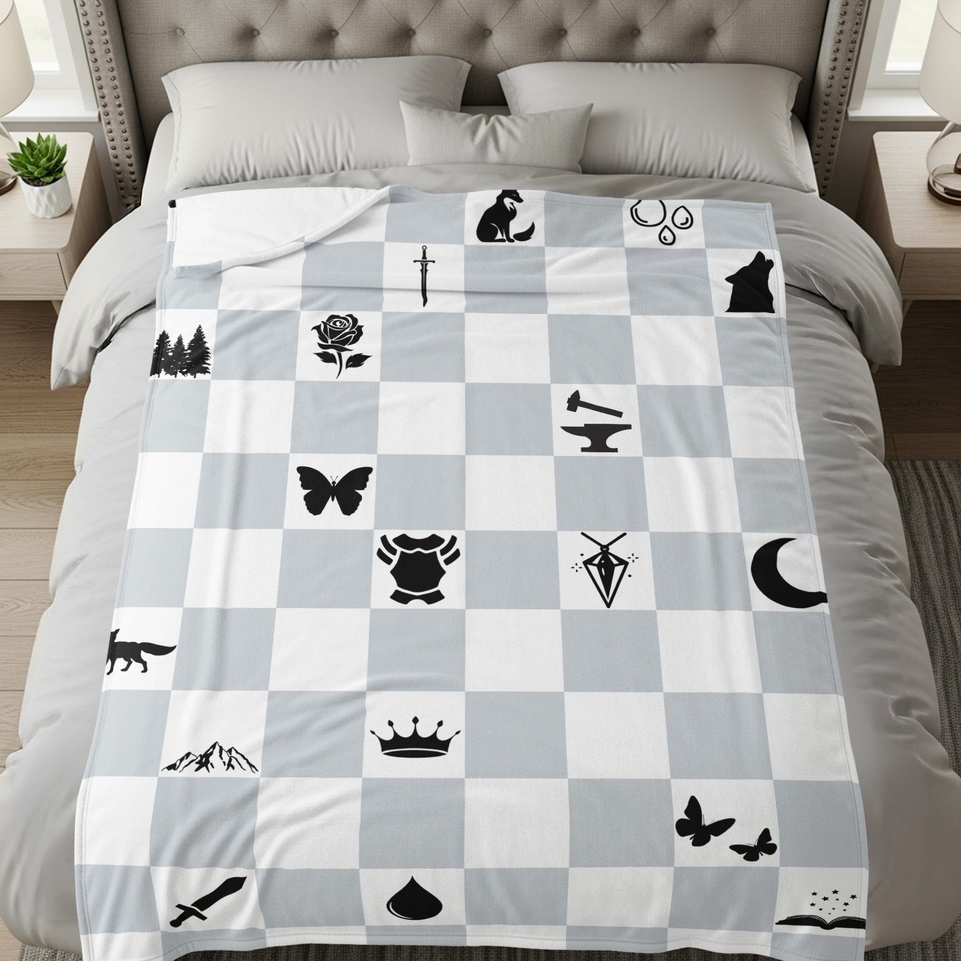 Unique Patterned Chessboard Themed Blanket