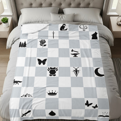 Unique Patterned Chessboard Themed Blanket