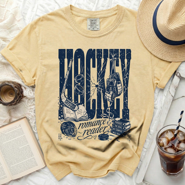 Hockey Romance Reader Tee in Butter