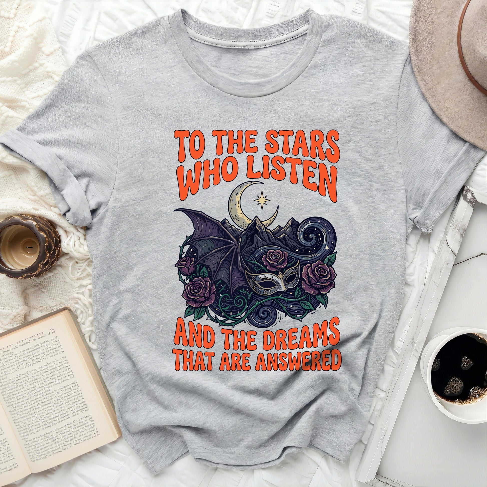 TO THE STARS WHO LISTEN Celestial Bat Roses Mask t-shirt product type