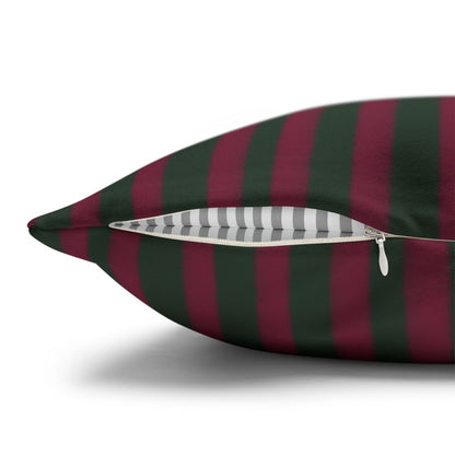 Stylish Maroon and Green Stripe Pattern Pillow