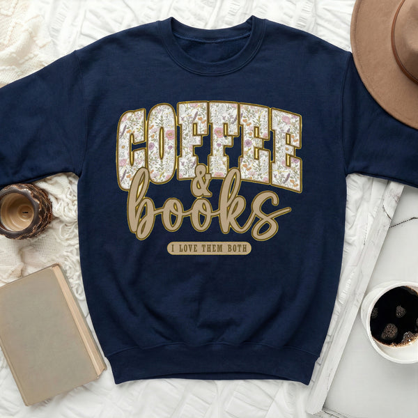COFFEE & books Sweatshirt in Navy