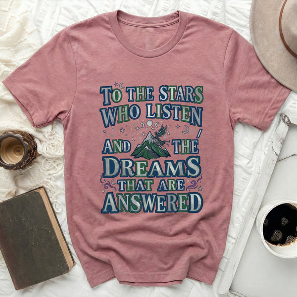 Silver Script Summit Tee in Heather Mauve