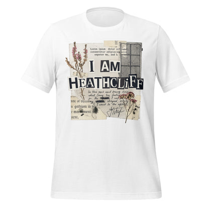 I Am Heathcliff Text and Flower Graphic T-shirt