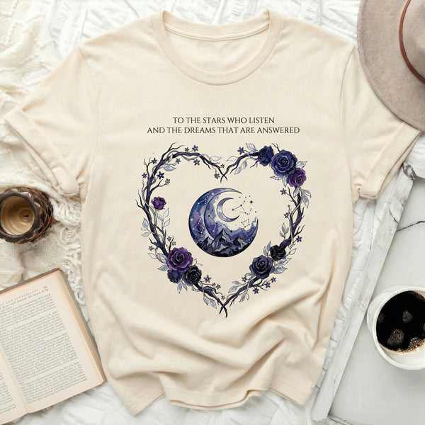 Midnight Rose Heart Tee in Natural