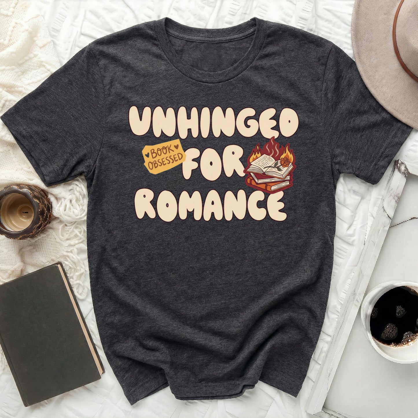 Unhinged For Romance Book Obsessed T-Shirt product type