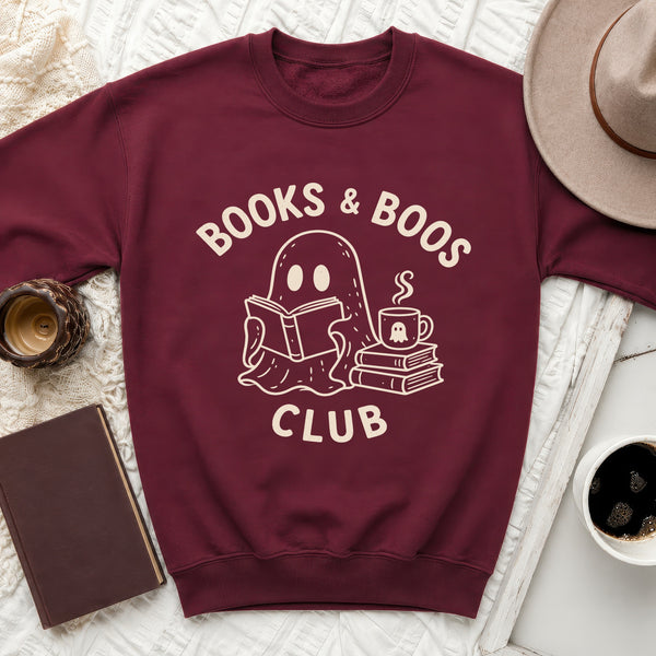 Books & Boos Club Sweatshirt in Maroon