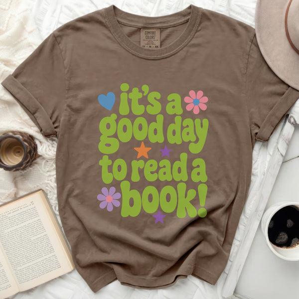 Good Day to Read" Whimsical Tee in Espresso