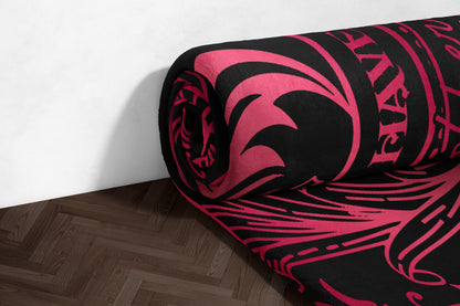 Bold Black and Pink Graphic Design Blanket