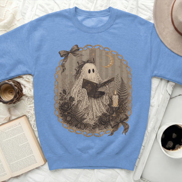 Spooky Ghost Sweatshirt in Carolina Blue