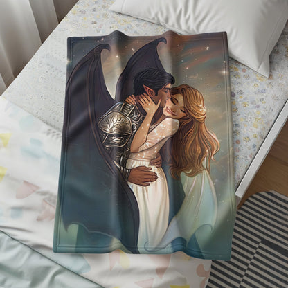 Enchanting Couple Embrace Fantasy Art Blanket