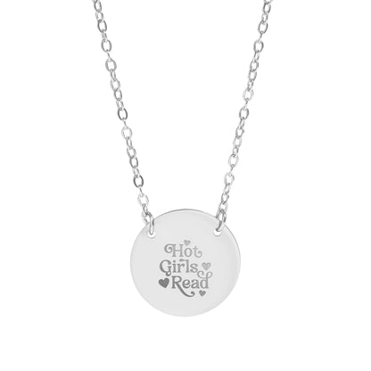 Hot Girls Read Engraved Pendant Necklace