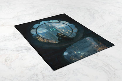 Mystical Cityscape View Artistic Blanket Design
