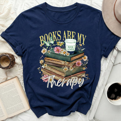 Books Are My Therapy Graphic T-shirt for Book Lovers