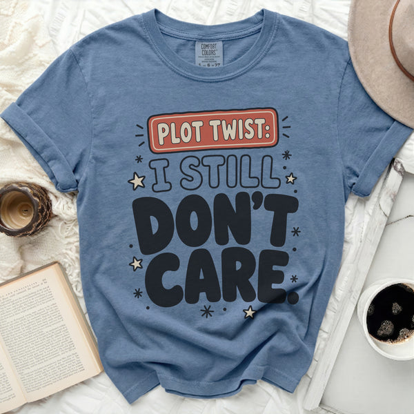 Plot Twist Indifference Tee in Blue Jean
