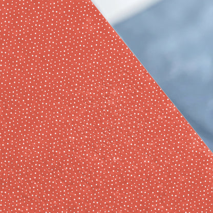 Coral and Blue Polka Dot Pattern Design Fabric