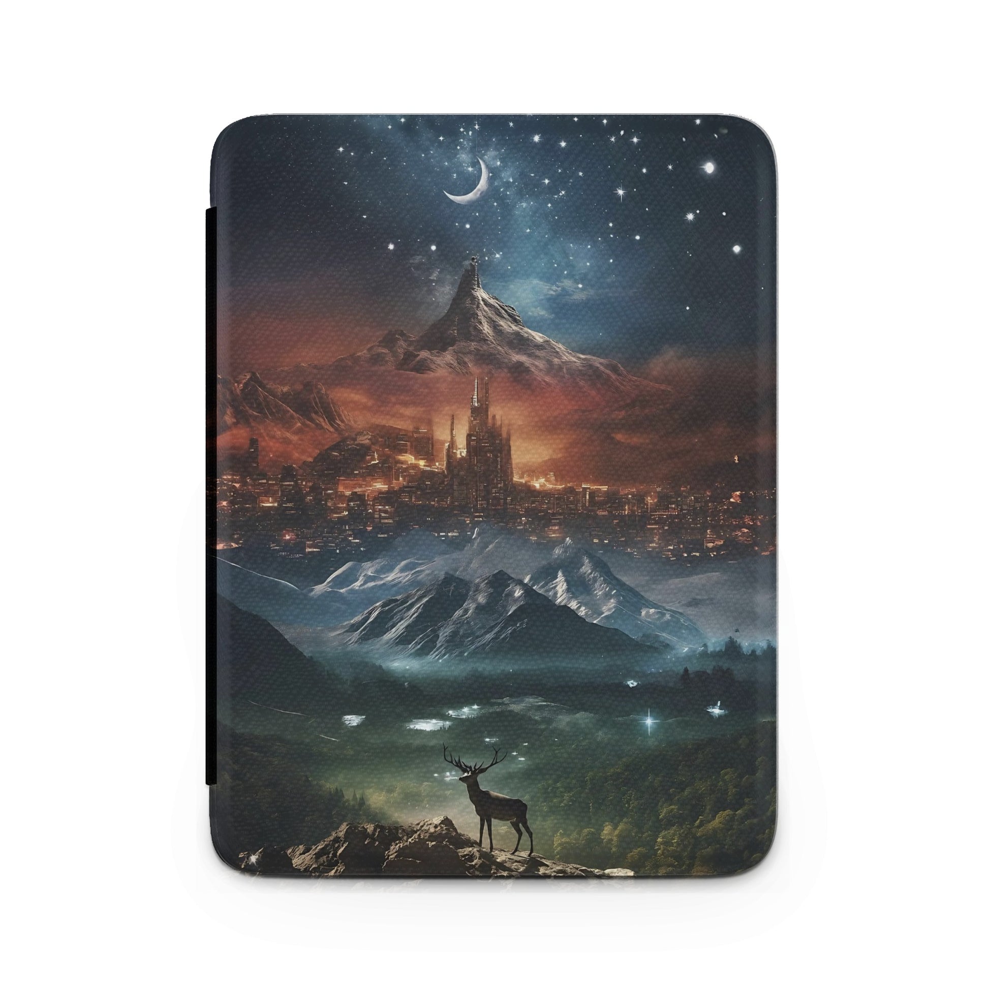 Mystic City Night Sky Deer Forest Mountains Fantasy product type