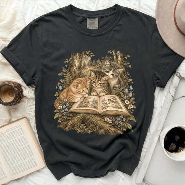 Storybook Kittens Tee in Black