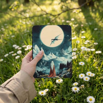 Mystical Dragon Moon Mountains Woman Fantasy Scene Product Type