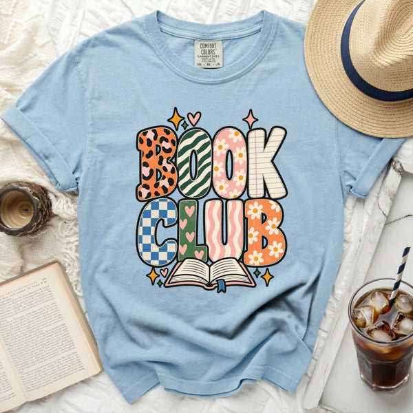 Retro Book Club Tee in Chambray