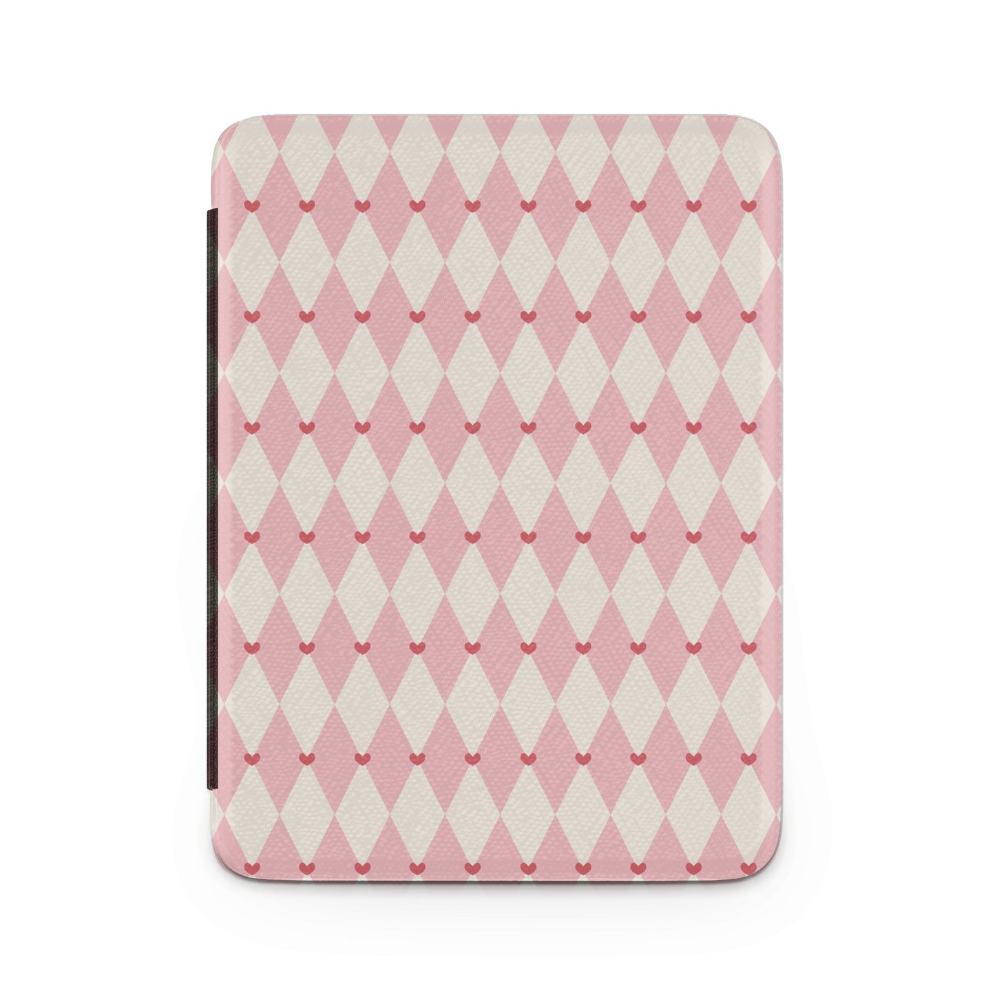 Pink and White Diamond Pattern iPad Cover